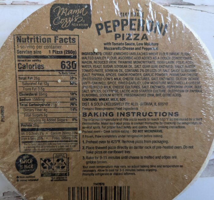 Mama Cozzi's Single-Serve Take & Bake Pepperoni Pizza