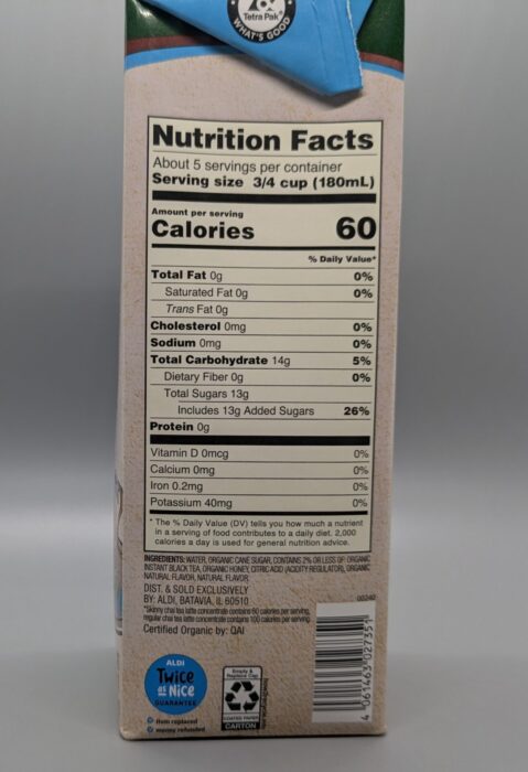 Simply Nature Organic Skinny Chai Tea Latte