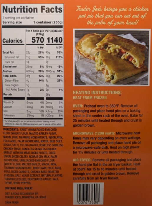 Trader Joe's Handheld Chicken Pot Pies