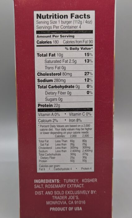 Trader Joe's Turkey Burgers