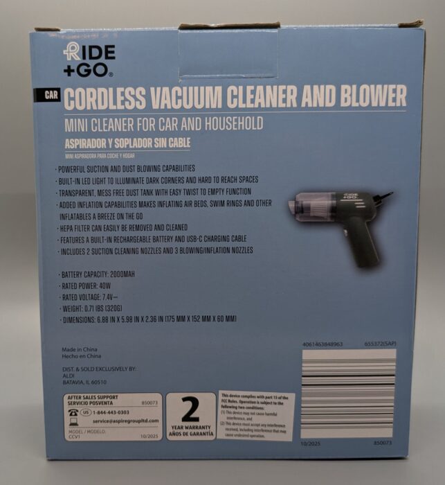 Ride + Go Cordless Car Vacuum Cleaner and Blower 2