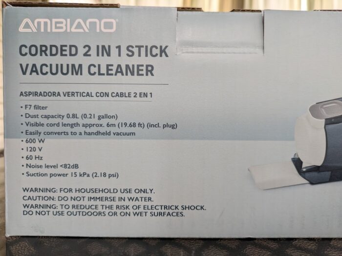 Ambiano Corded 2 in 1 Stick Vacuum