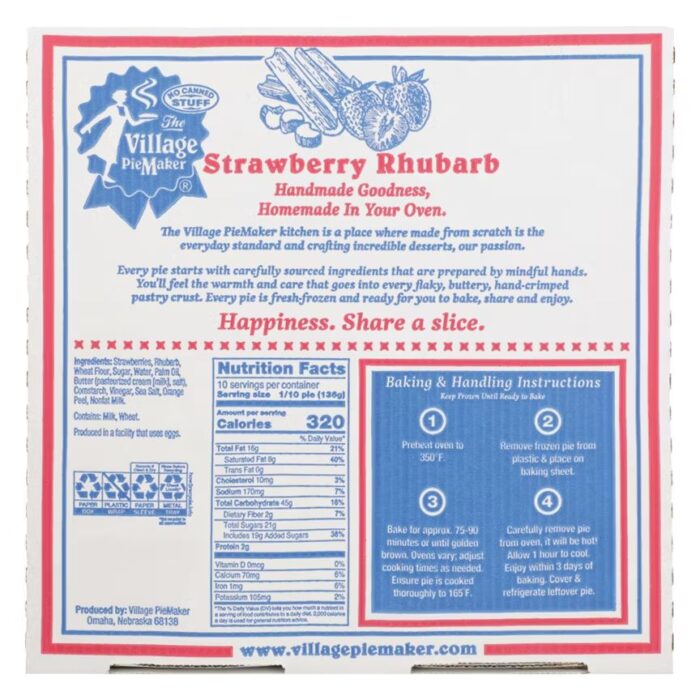 The Village Pie Maker Strawberry Rhubarb Pie