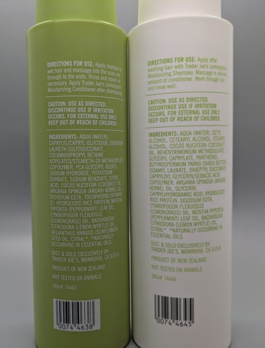 Trader Joe's Lemongrass Moisturizing Shampoo and Conditioner