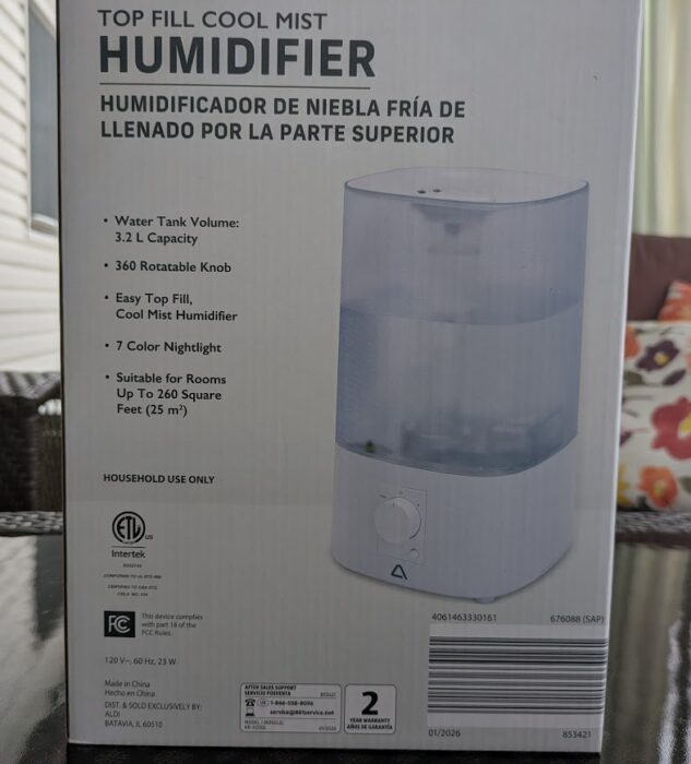 Ambiano Top Fill Cool Mist Humidifier