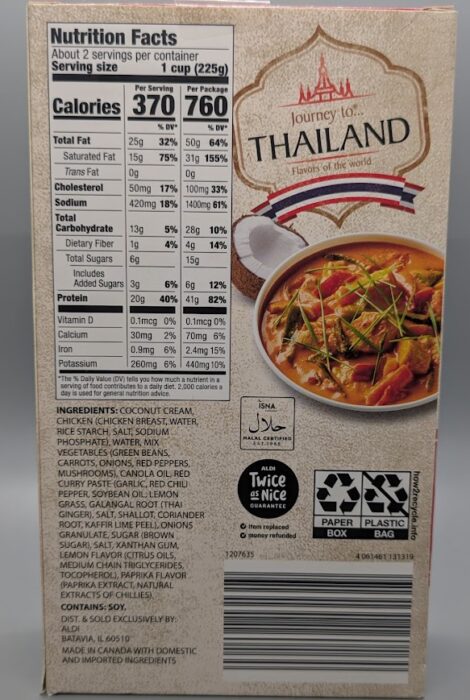 Journey to Thailand Thai Style Red Curry Chicken