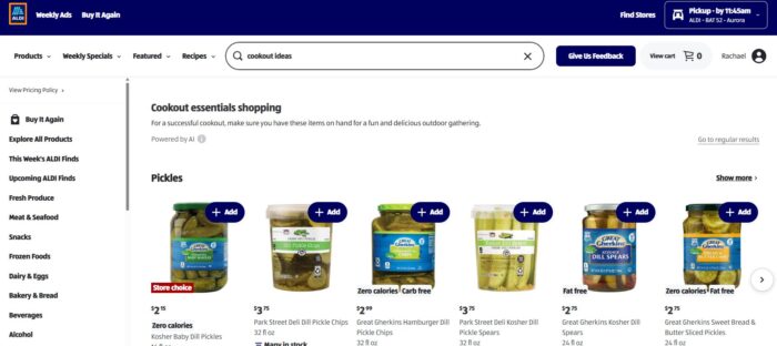 Aldi Website - March 2026 - Cookout Ideas