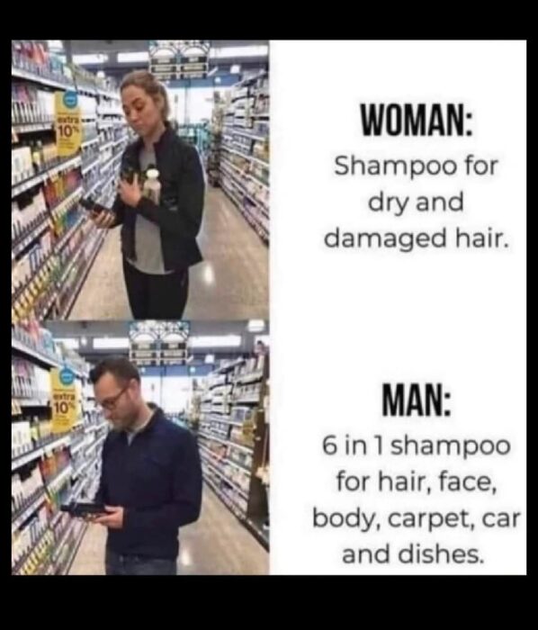 Men versus Women Shampoo Meme