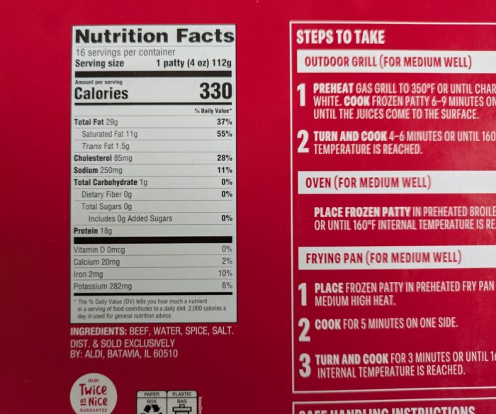 Aldi Party Pack Seasoned Beef Patties