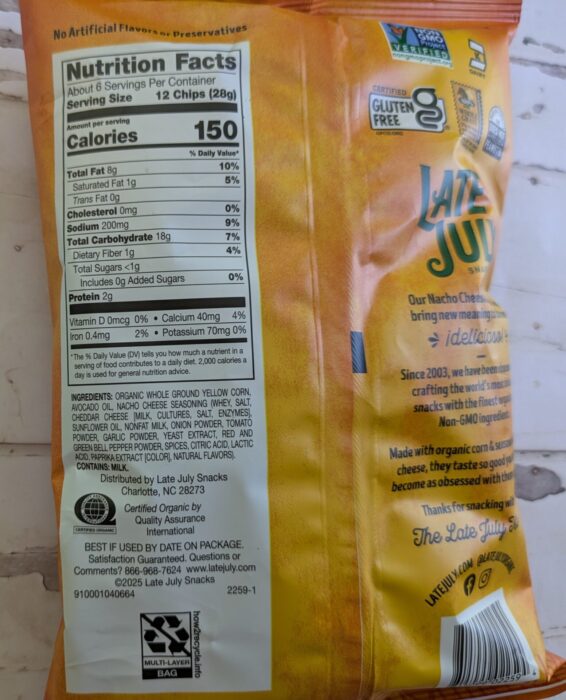 Late July Nacho Cheese Tortilla Chips