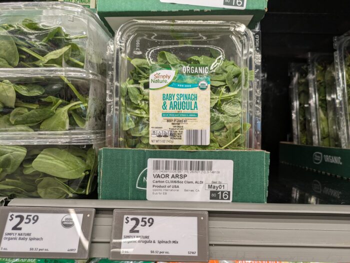 Simply Nature Organic Baby Spinach & Arugula Mix