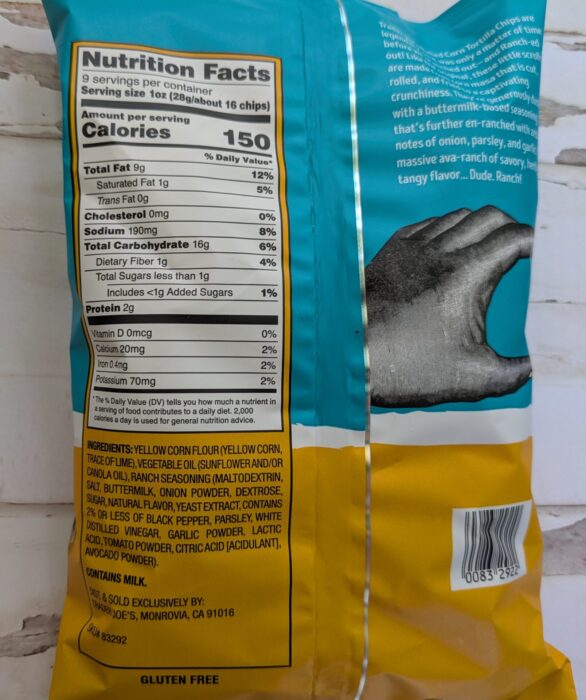 Trader Joe's Ranch Rolled Corn Tortilla Chips