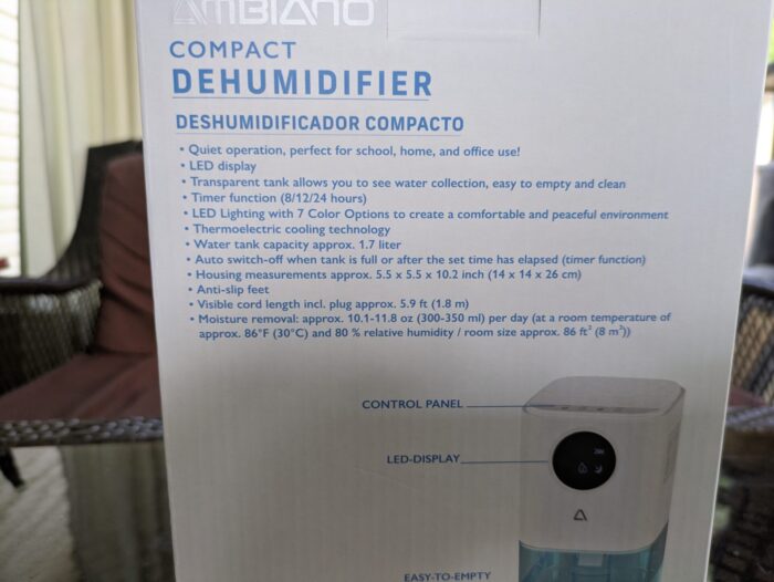 Ambiano Compact Dehumidifier