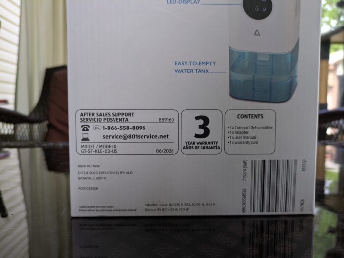 Ambiano Compact Dehumidifier