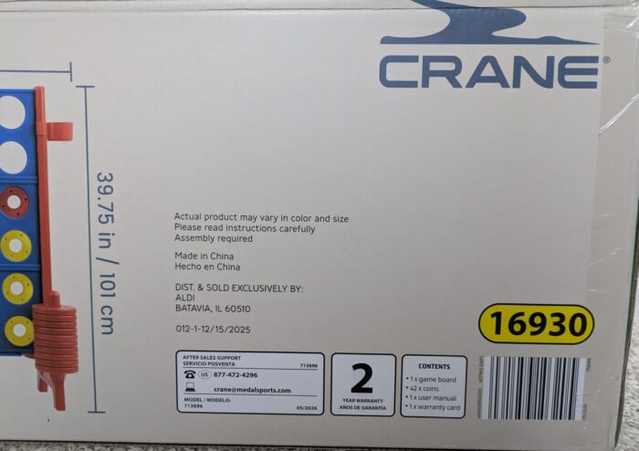 Crane Giant 4-In-A-Row