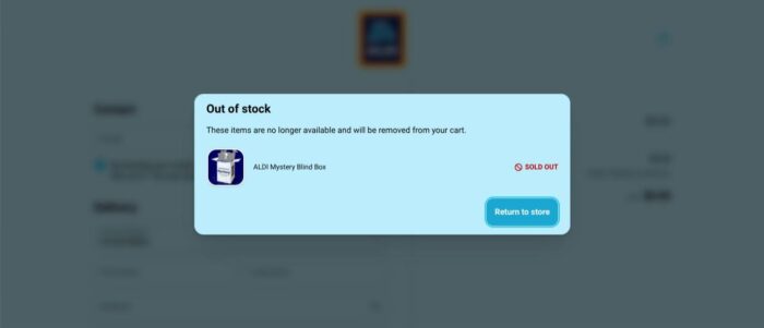 Aldi Blind Box Giveaway - Final Checkout Fail