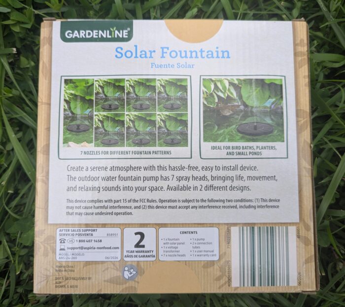 Gardenline Solar Fountain